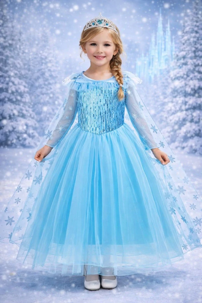Princeznovské šaty – Ledová královna (dětský kostým)