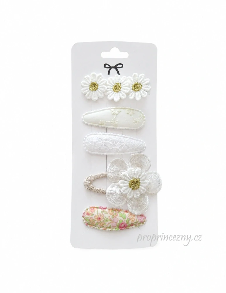 Látkové sponky do vlasů – květinový set