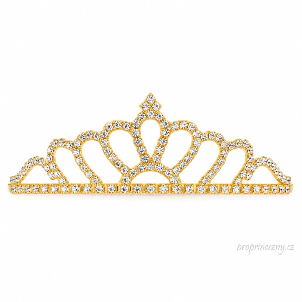 Zlatá dětská korunka pro princeznu s kamínky