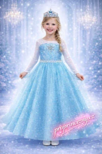 Elsa šaty Frozen – karnevalový kostým pro holčičky modrý 98–140 cm