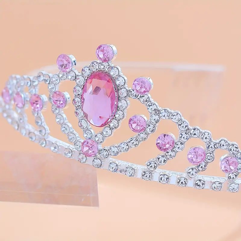 Růžová princeznovská korunka pro holčičky – slavnostní tiára