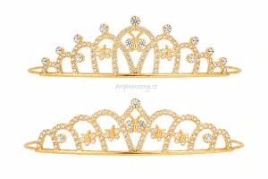 Zlatá dětská korunka pro princeznu s kamínky – výběr ze 2 variant