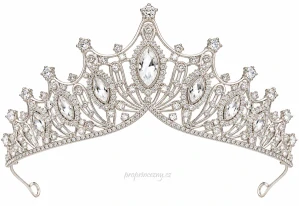 Stříbrná korunka pro princeznu s krystaly