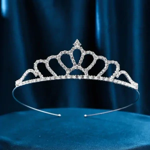 Dětská stříbrná korunka s krystaly – elegantní princeznovská tiára
