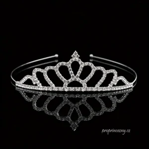 Dětská stříbrná korunka s krystaly – elegantní princeznovská tiára
