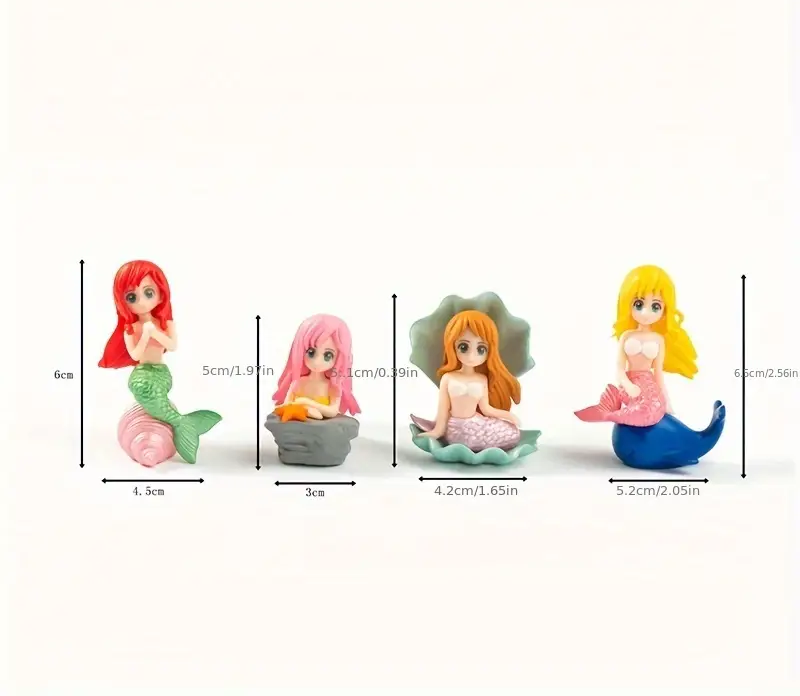 4ks Figurky mořské panny