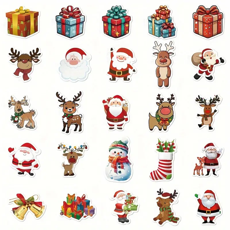 50ks Vánoční samolepky