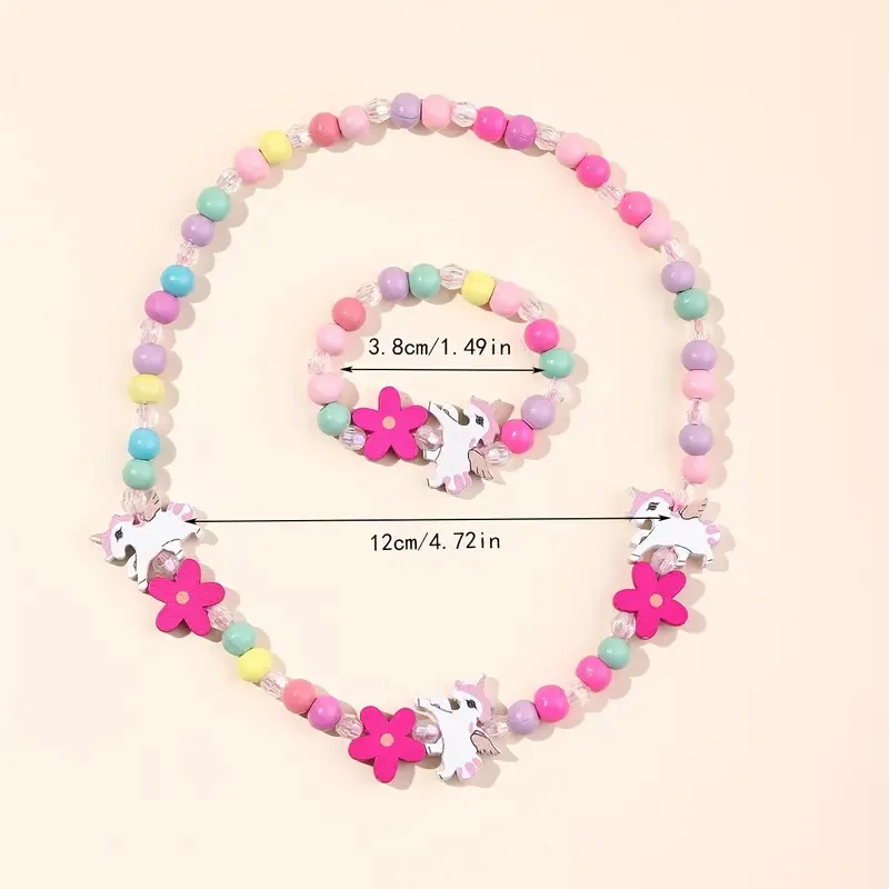 Dětské korále a náramek jednorožec