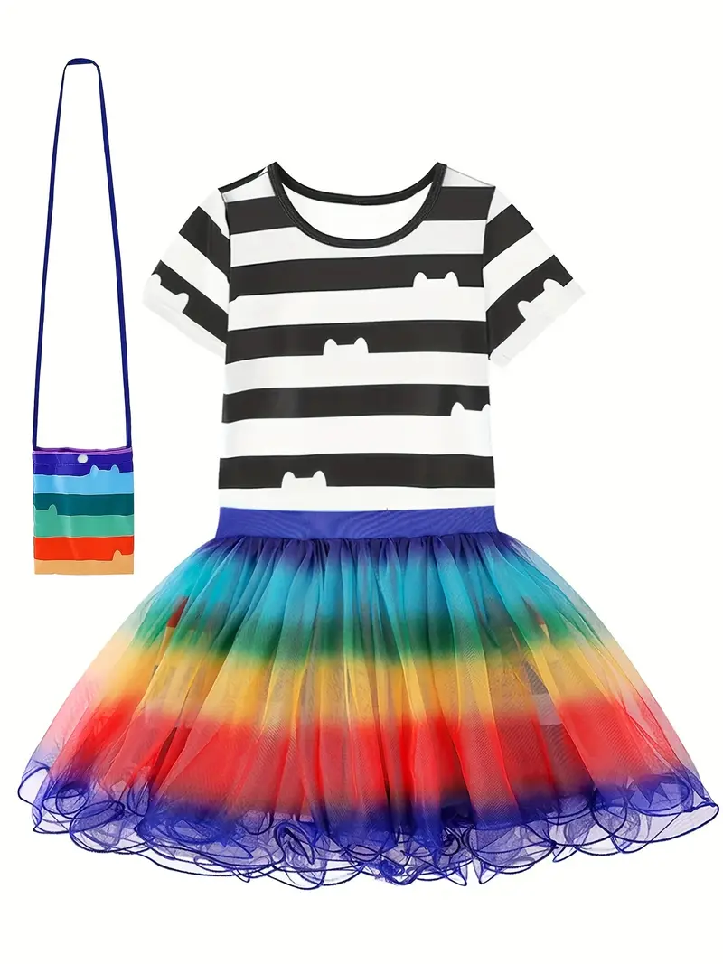Kostým Gábi s doplňky – duhová sukně a ouška