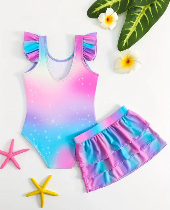 Dětské plavky jednorožec a sukýnka