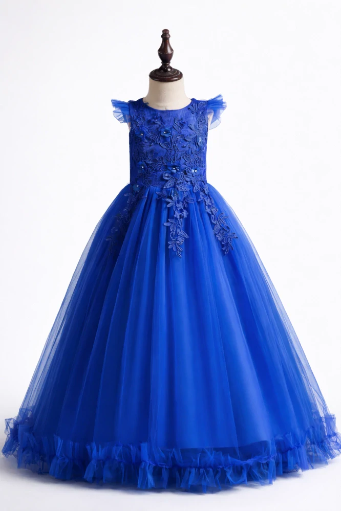 Dívčí společenské šaty princeznovské – královsky modré