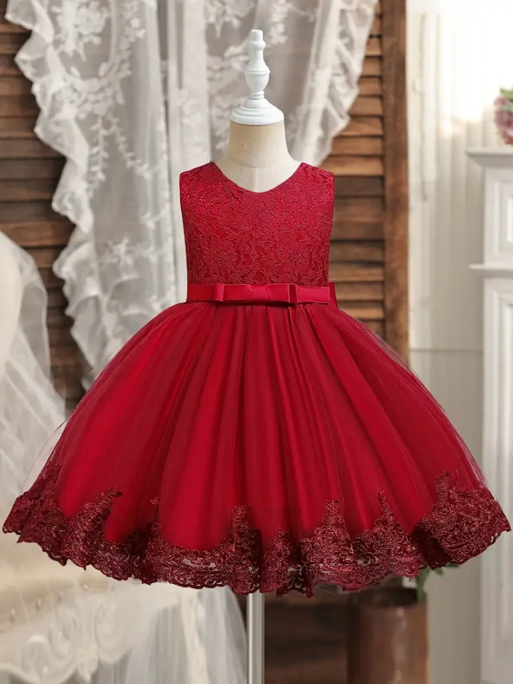 Šaty vánoční s mašlí