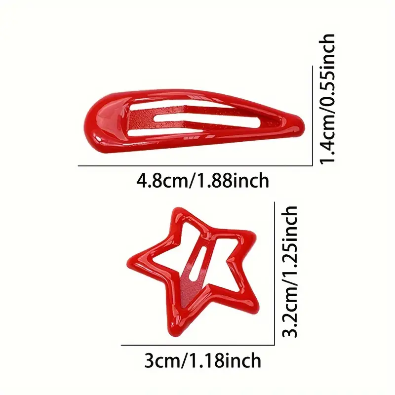 10ks Červené sponky klasické