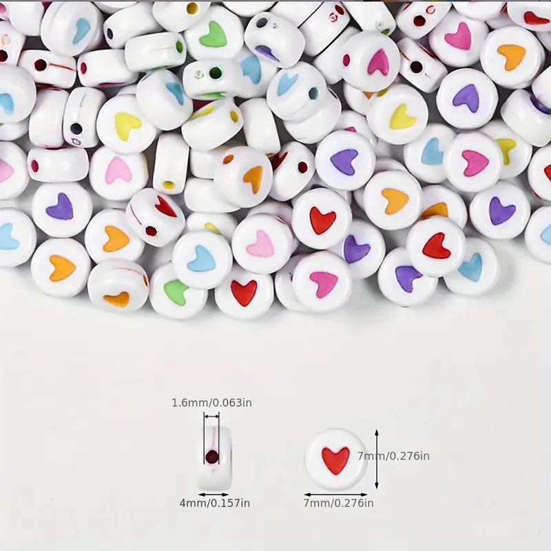 100ks korálky srdíčka barevný