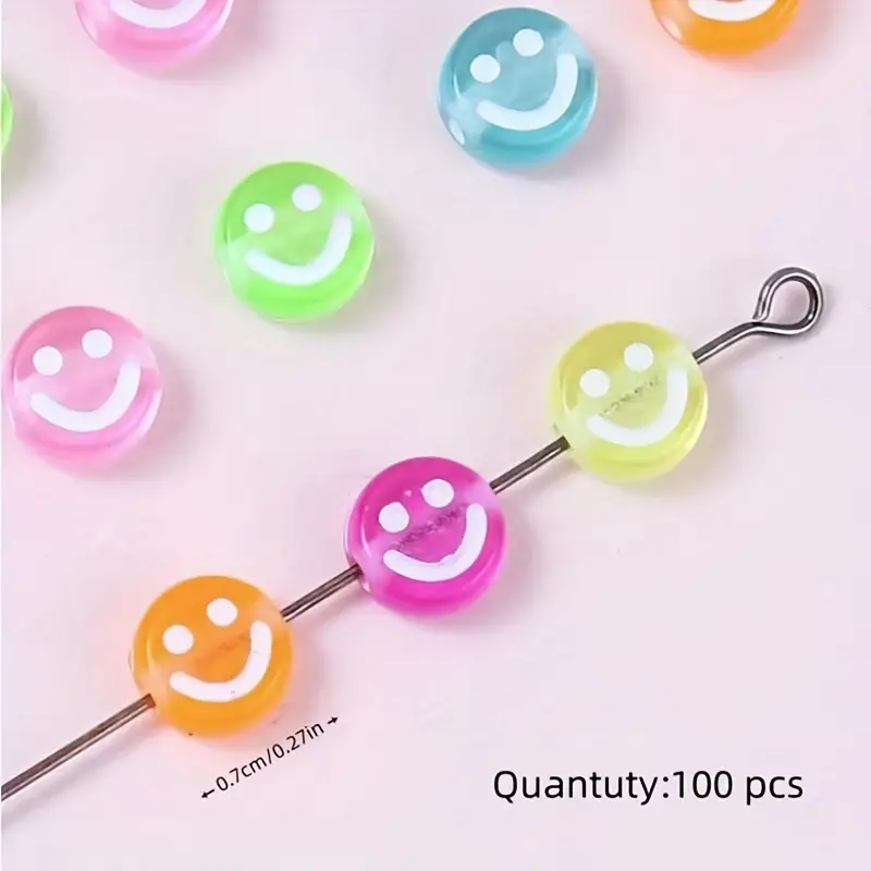 100ks korálky smajlík