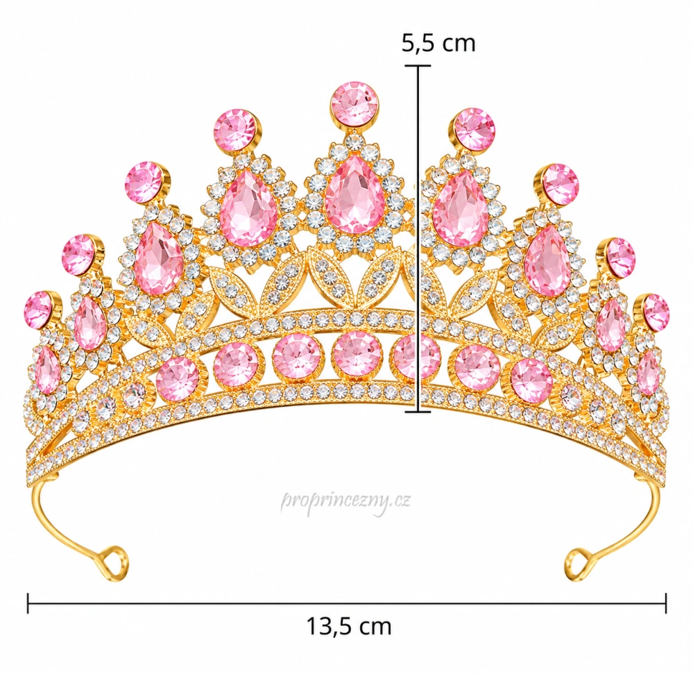 Dětská korunka pro princeznu – růžová