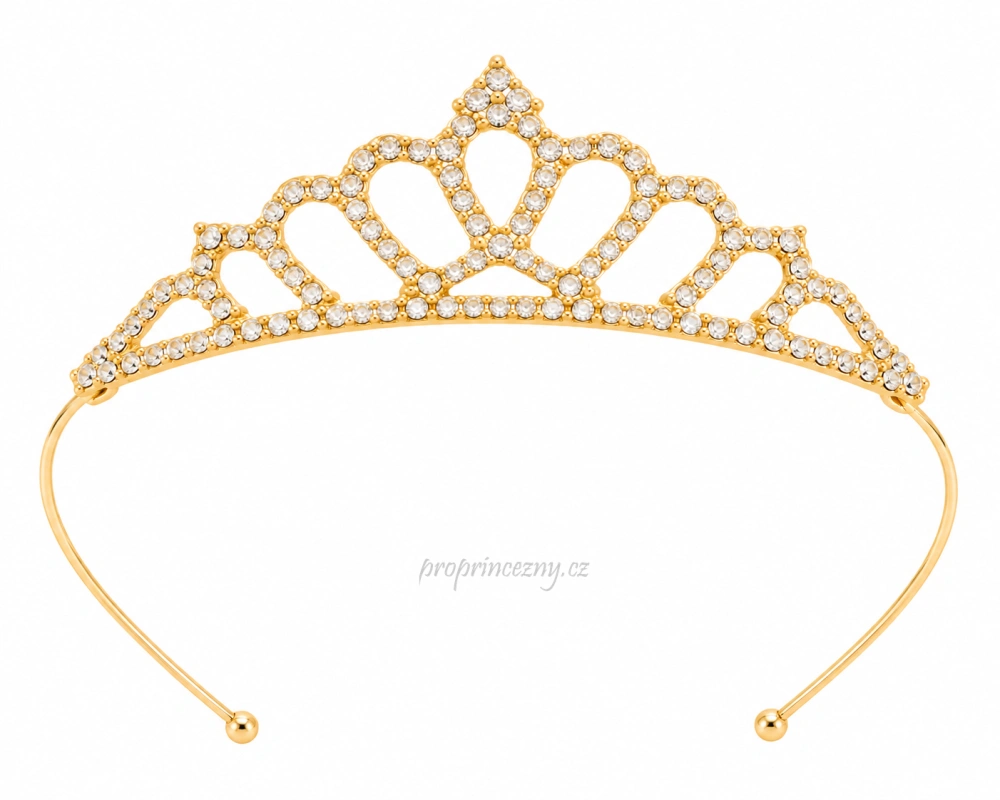 Zlatá dětská korunka pro princeznu s kamínky