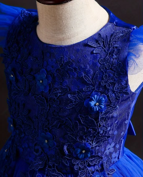 Dívčí společenské šaty princeznovské – královsky modré