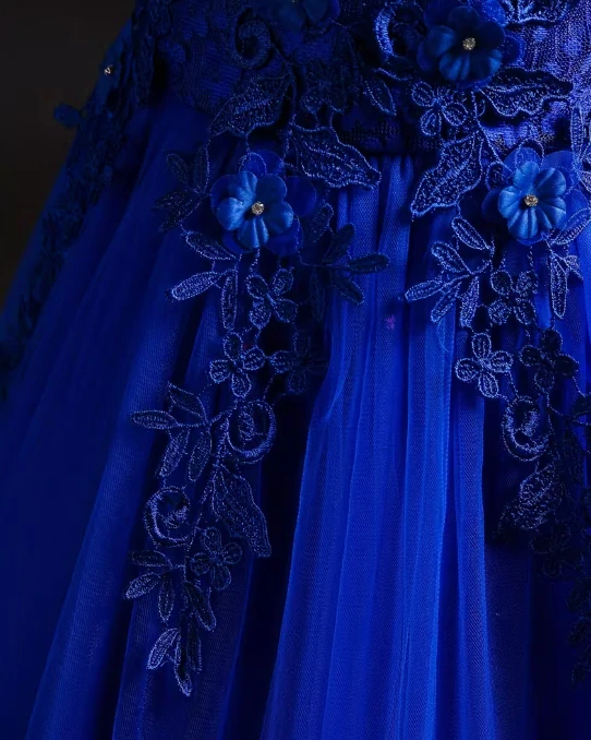 Dívčí společenské šaty princeznovské – královsky modré