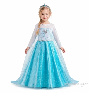 Elsa šaty Frozen – karnevalový kostým pro holčičky modrý 98–140 cm